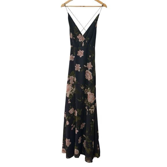 ASOS DESIGN Floral Cami Wrap Maxi Dress Strappy Back NWT Size 10 Navy Flowy - Picture 1 of 9